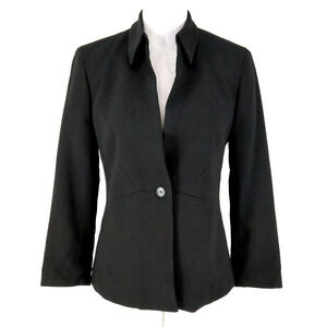 Garfield & Marks Jacket Petites 4P Black Collared Lined Lindsey Blazer Career
